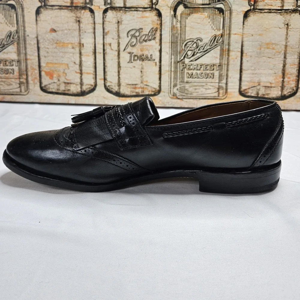 Allen Edmonds Bradenton Loafers Mens 11.5E Black Kiltie Tassel Brogue USA Made